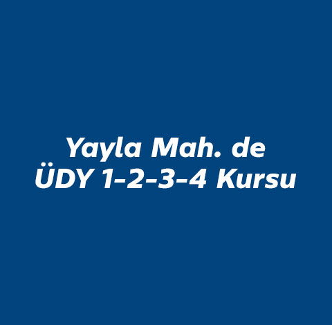 Yayla Mahallesi ÜDY Belgesi Yayla Mahallesi ÜDY Belgesi